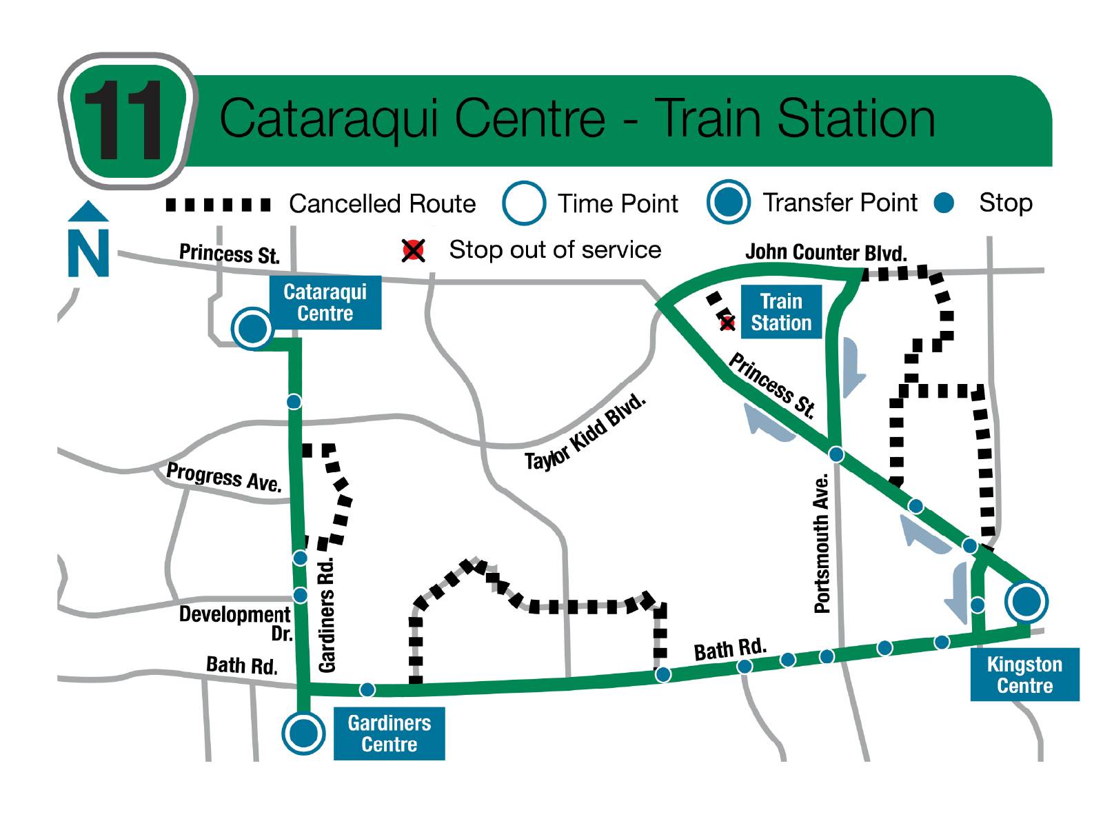 Snow map for Route 11