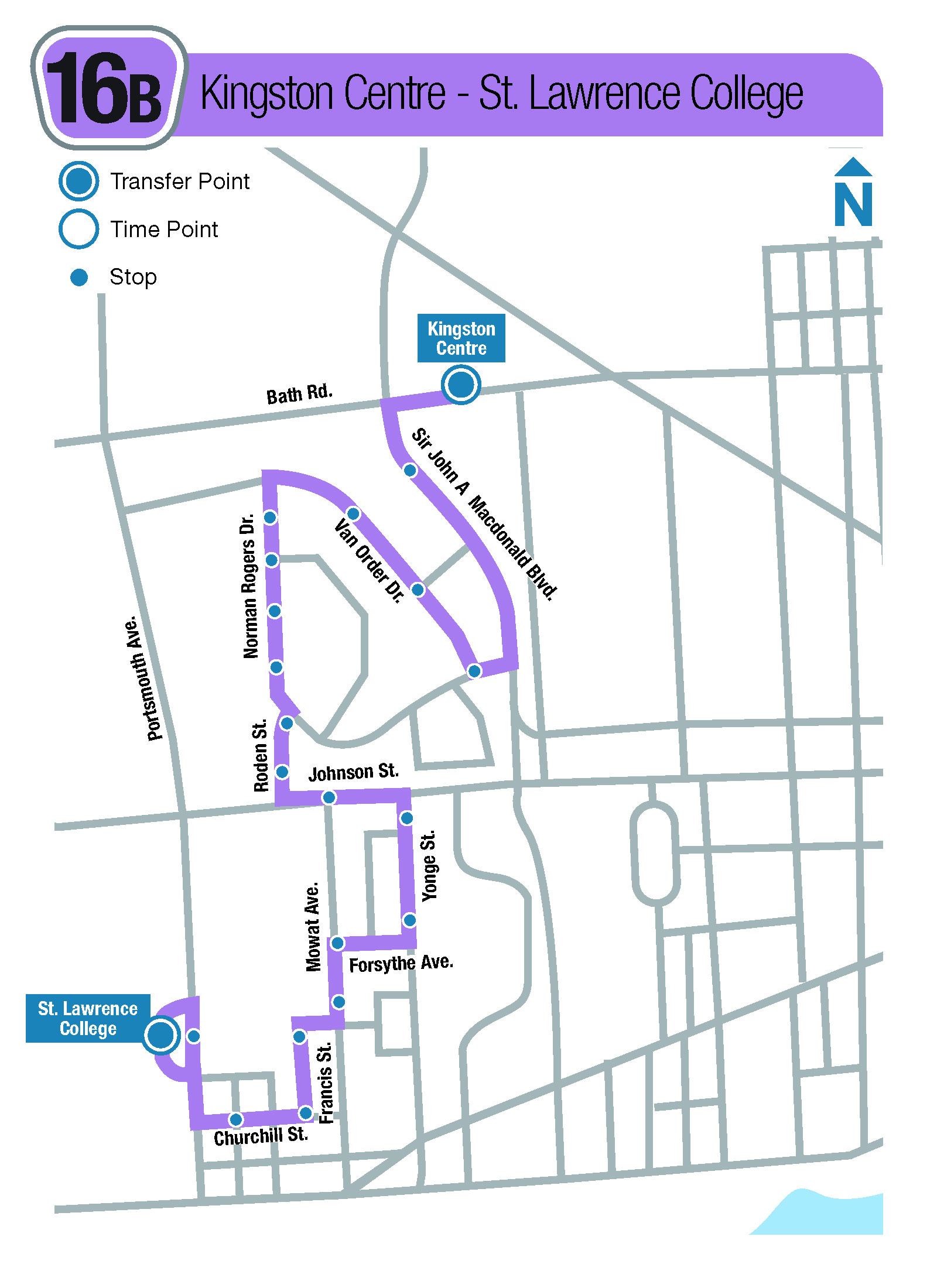 Route 16B Route map