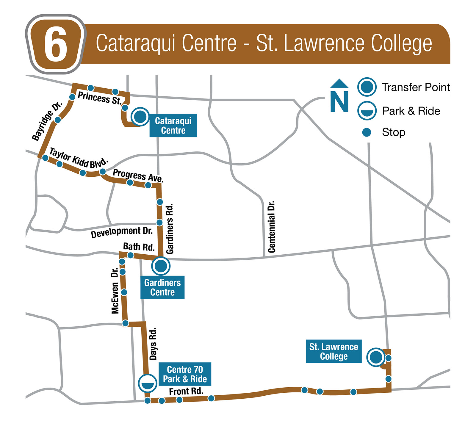 Route 6 Map - St. Lawrence College - Cataraqui Centre
