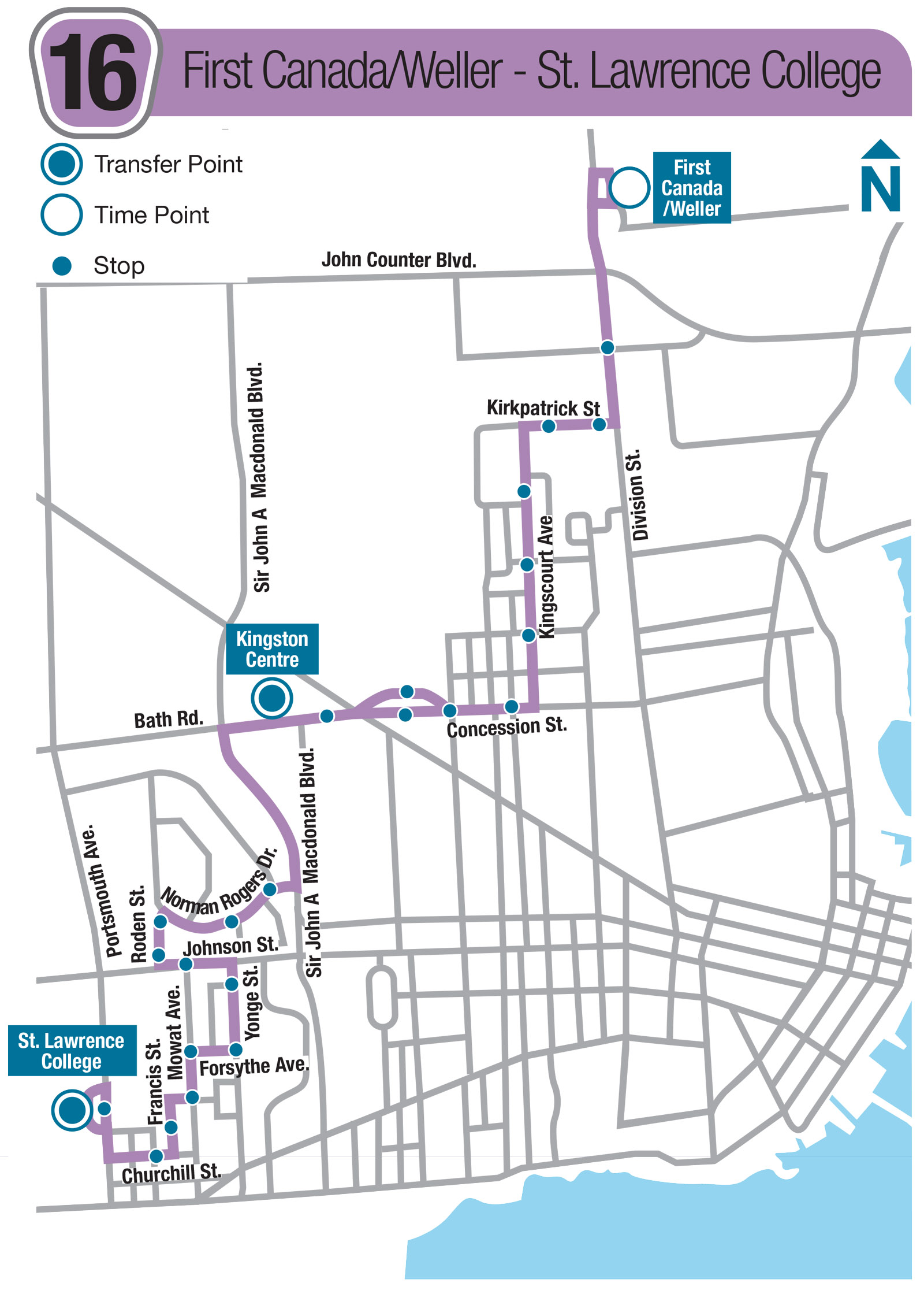 Route 16 Map - First Canada/Weller - St. Lawrence College