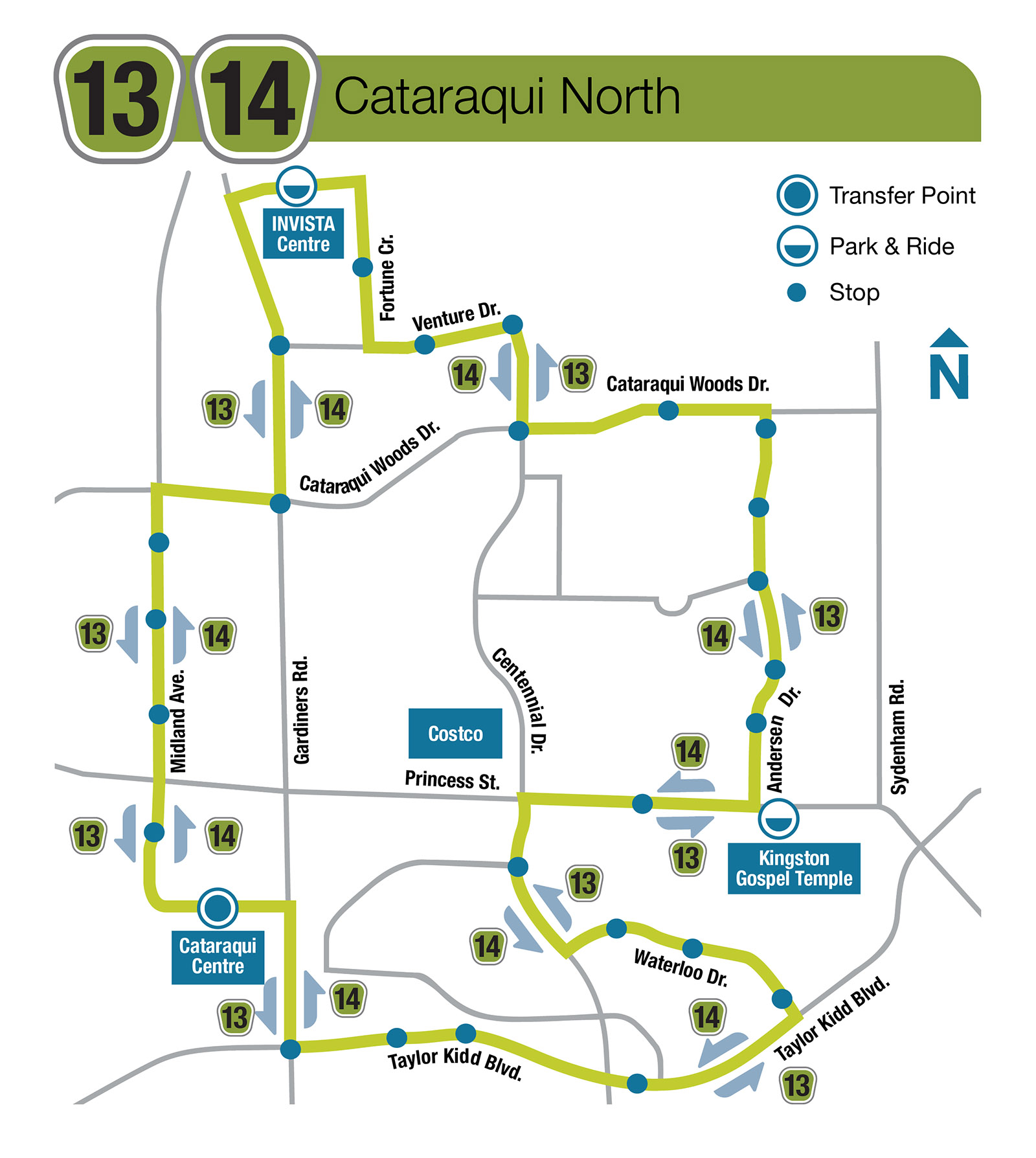 Route 13-14 Map - Cataraqui North