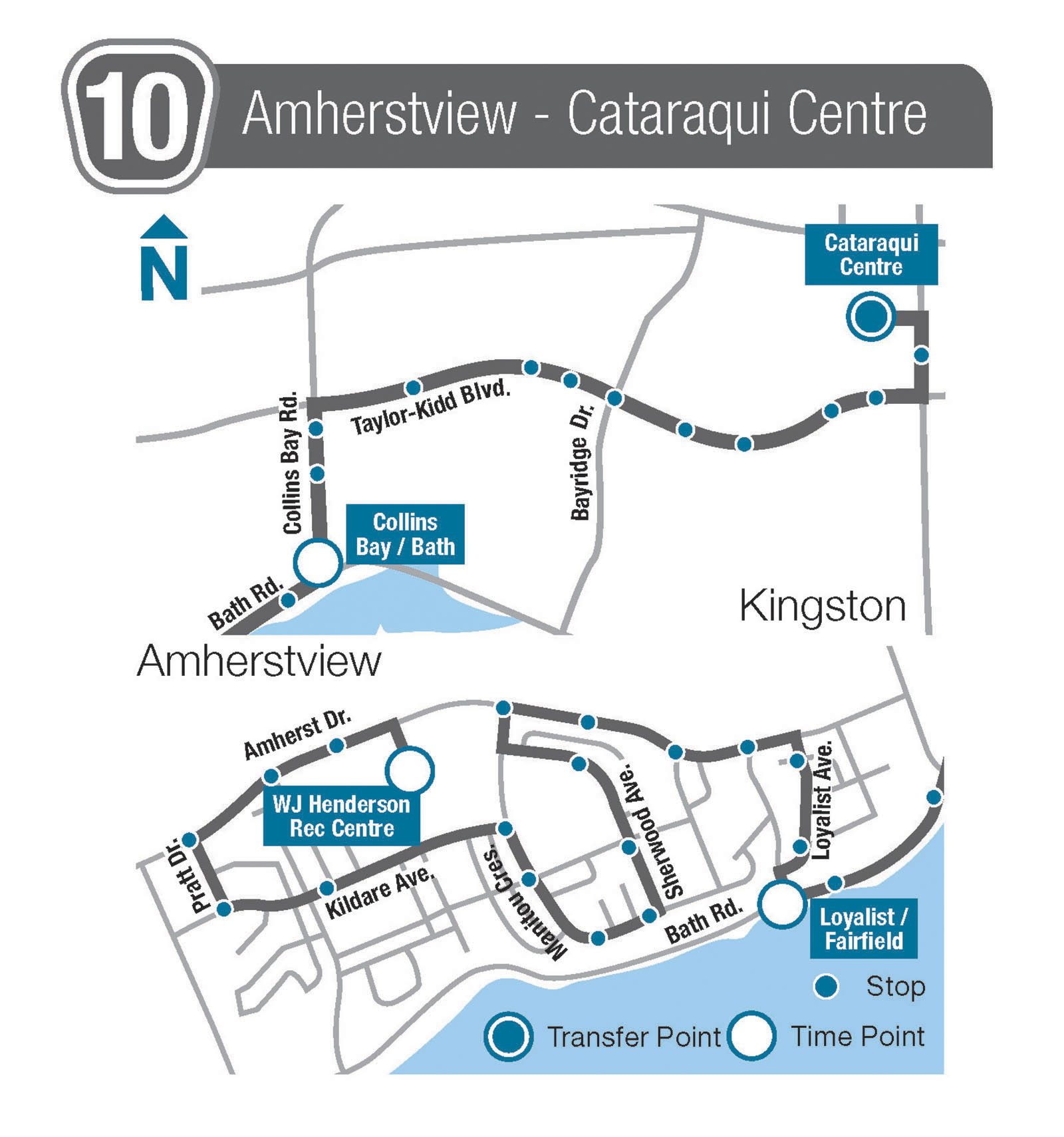 Route 10 Map - Cataraqui Centre - Amherstview