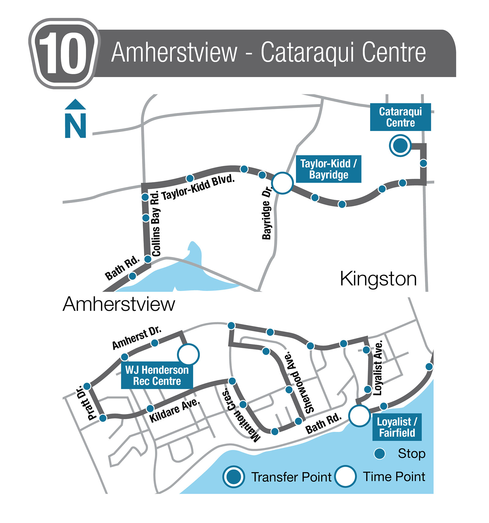 Route 10 Map - Cataraqui Centre - Amherstview