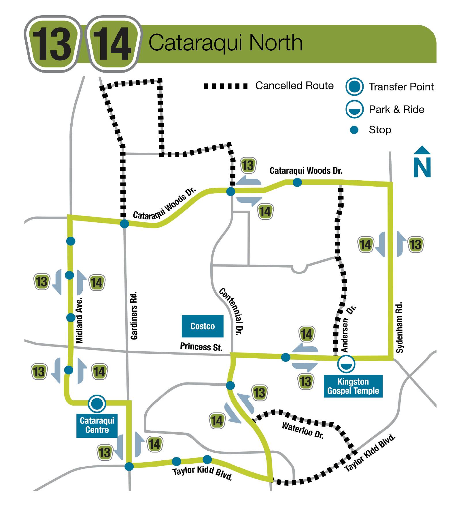 Snow map for Route 13-14